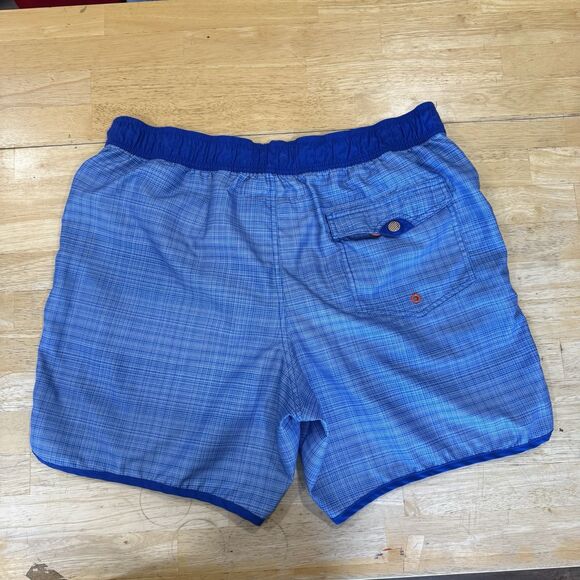 Ted Baker Blue Swim Trunk Shorts Micro Check Men's 5 XL Lined 6.5” Snap Buttons - Picture 3 of 13